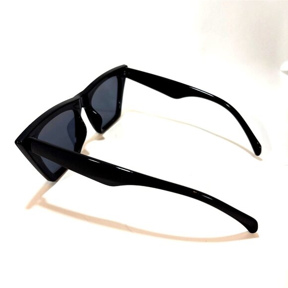 Cat Eye Black Frame Sunglasses With Dark Tinted Lenses - Picture 2 of 3